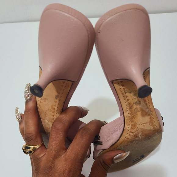 MIU MIU BLUSH PINK RHINESTONE HEELS..SIZE 38 - Picture 9 of 10